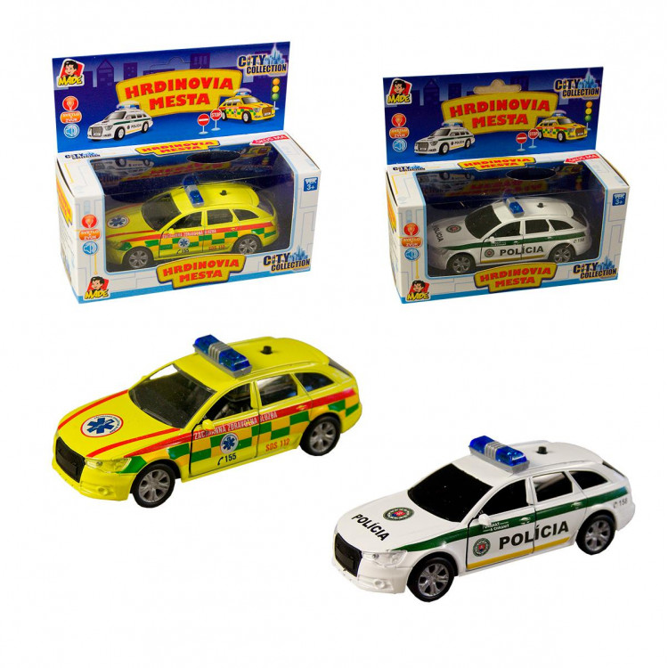 Auto záchrannej zdravotnej služby a polície